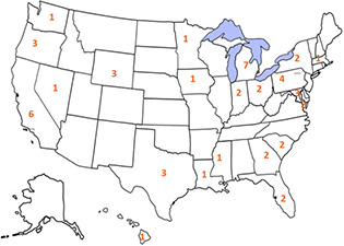Map of FPHLP locations